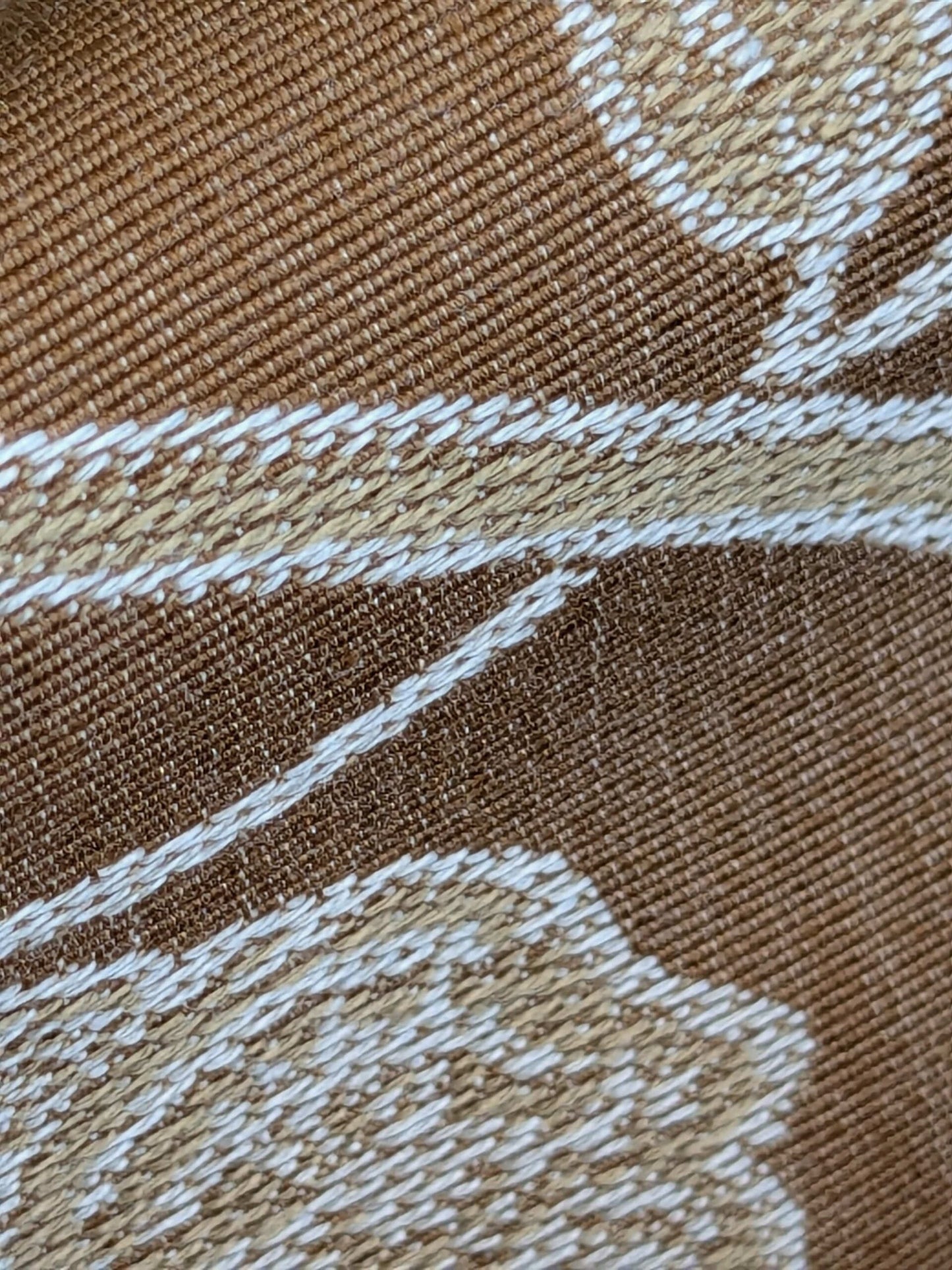 By Yd Lee Jofa Kalabagh Weave Curry Burnt Gold Tiger Sniffs Rose MSRP USD 259/y Border One Side