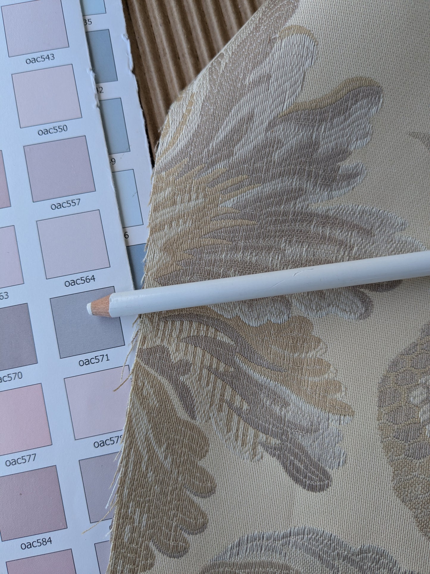 Scalamandre Grey Watkins Padua Beige Taupe Pomegranate Rose Botanical Woven Tapestry MSRP USD 364/y