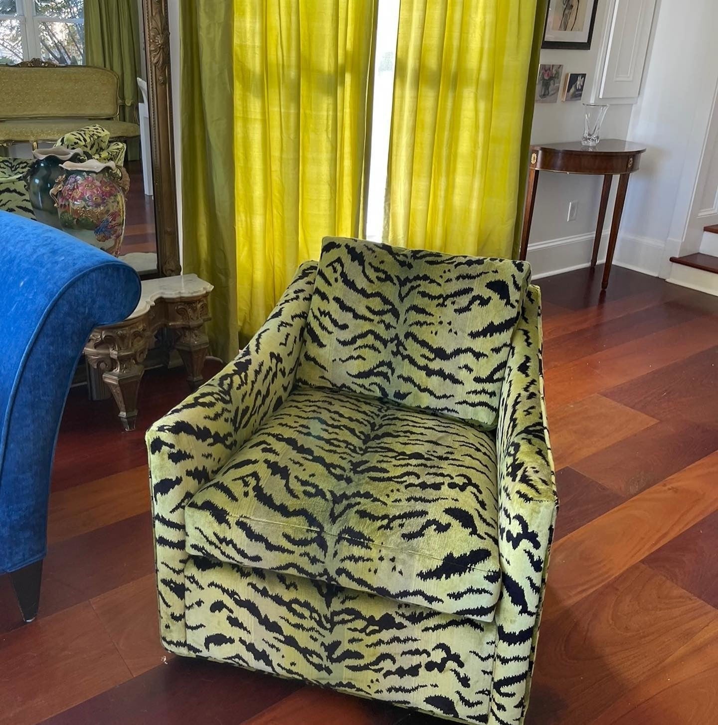 Scalamandre Tigre Jacquard Velvet Greens And Black MSRP USD 756/y