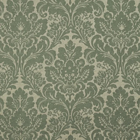 Lee Jofa Acanthus Damask Loden Linen Green Renaissance Classy Floral MSRP USD 356/y