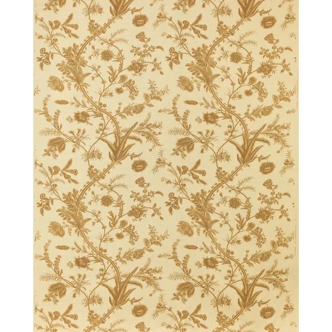 Lee Jofa Kravet Plumes Caramel Light Brown Botanical Floral Print 100% Linen - Special order - MSRP USD 556/y