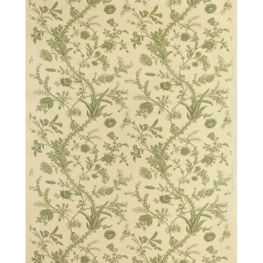 Lee Jofa Kravet Plumes Green Beige Botanical Floral Print 100% Linen - Special order - MSRP USD 556/y