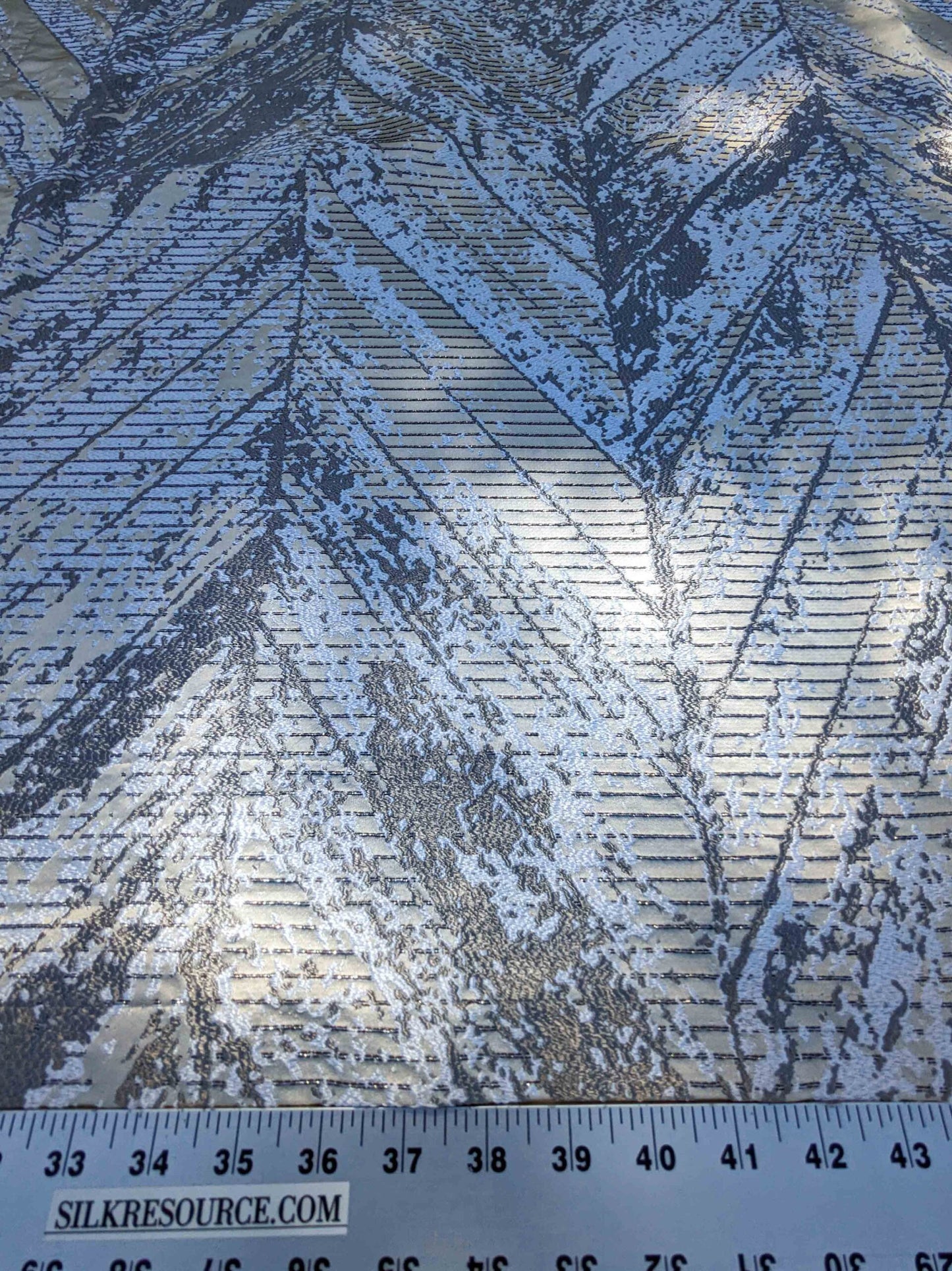 27 EV35 Length 1.25y Old World Weavers Chiron Cosmic Off White Cream Jacquard Velvet Chevron Herringbone MSRP USD 500+/y