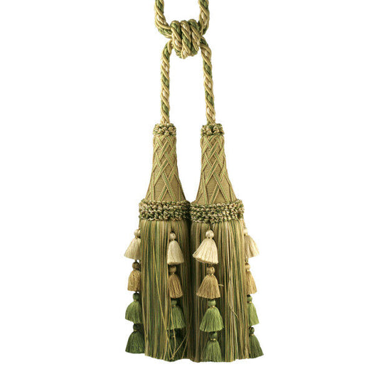 Special Order Samuel and Sons Orsay Silk Double Tassel Tieback Celadon Cream Silk