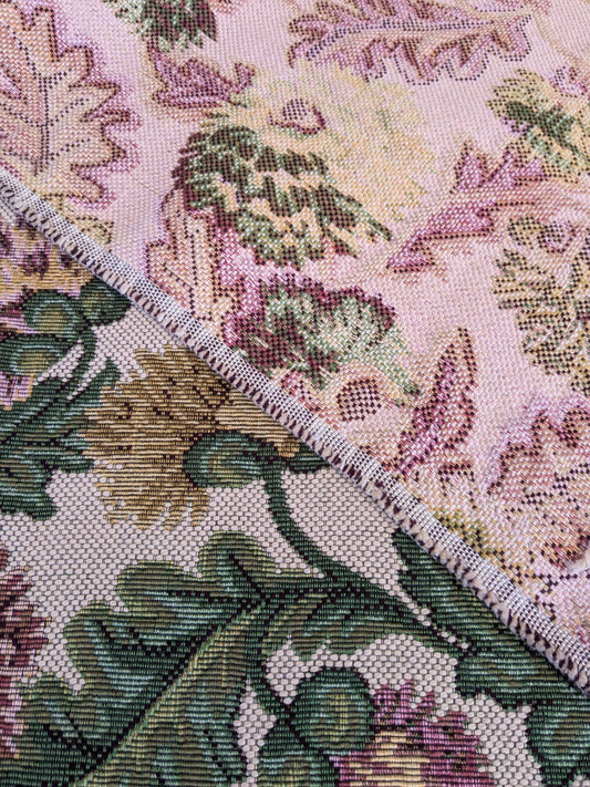 Scalamandre Botanical Floral Jacobean Fabric - Beige Light Brown Green Yellow Red