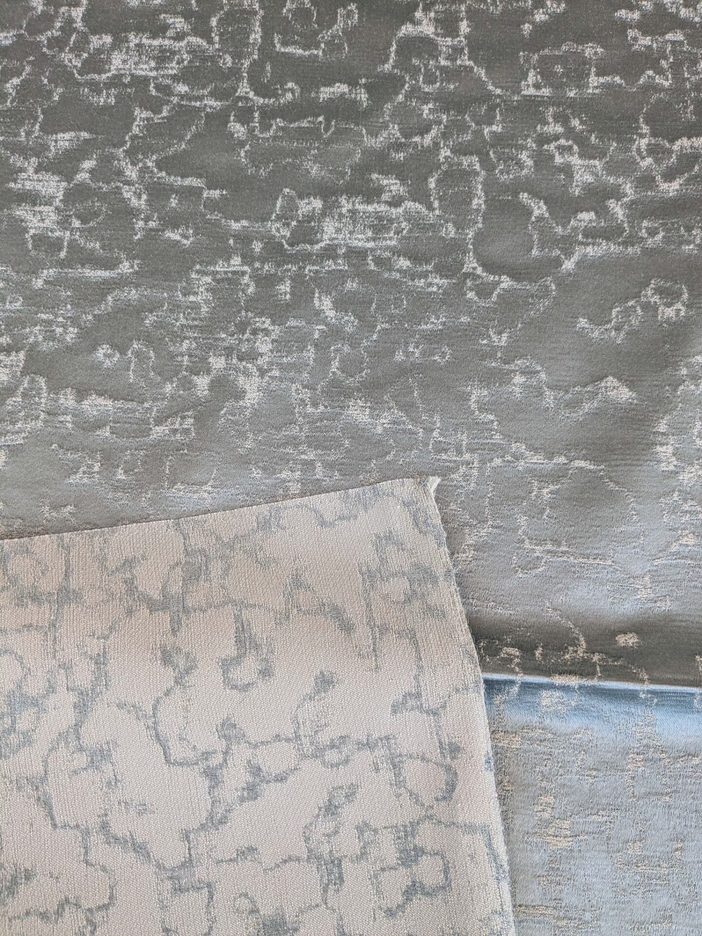 16 EV37 26" x 27" Aldeco Misty Aqua Greige Gray Abstract Small Jacquard