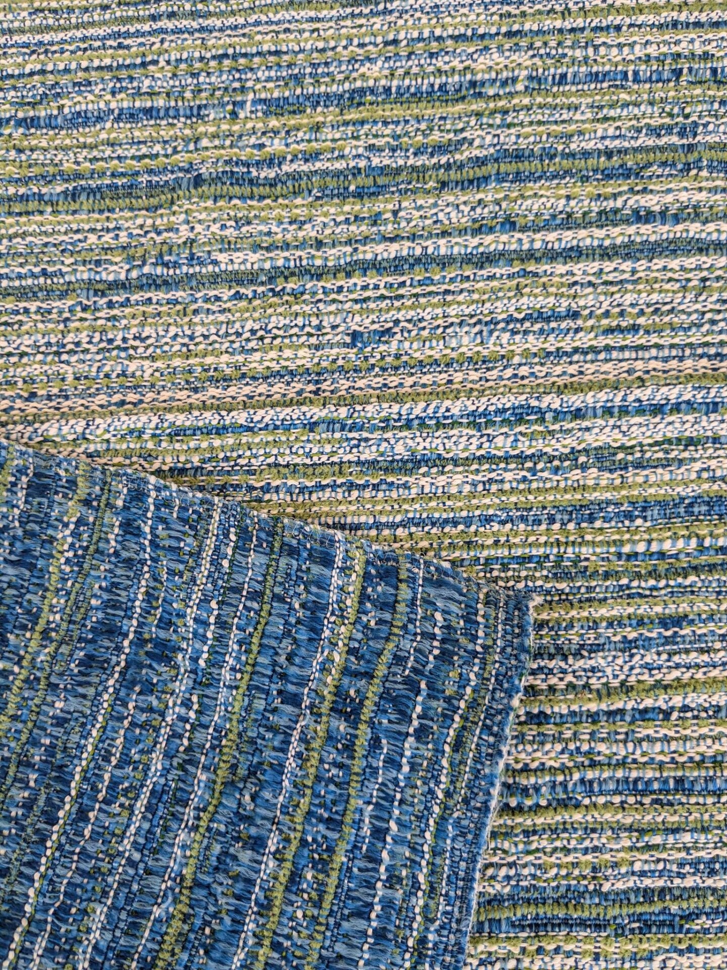 94 EV37 25" x 27" Old World Weavers Arvada Blue Green Outdoor Small Scale Texture