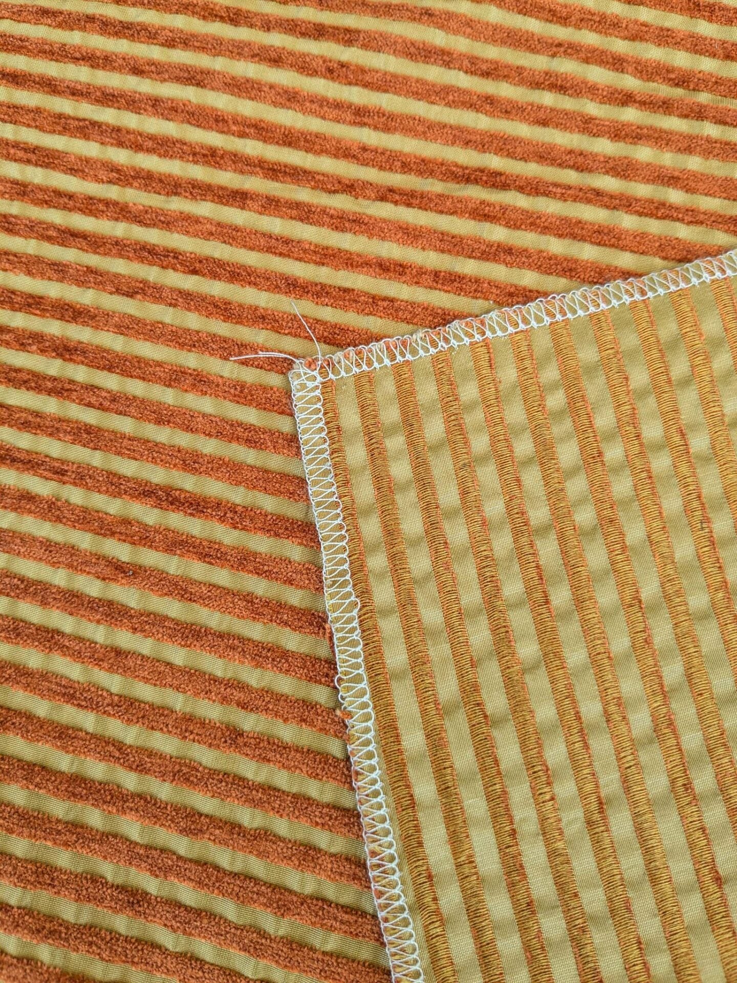 65 EV37 17" x 26" Scalamandre Senegal Epice Horizontal Stripe Red Gold Viscose Silk MSRP USD 330/y