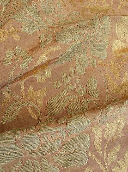 100 EV37 25" x 26" Old World Weavers Broche Damask Yellow/Red Botanical