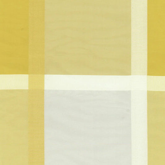 Schumacher Surat Silk Plaid Jonquil Yellow Gold Fabric - Special Order