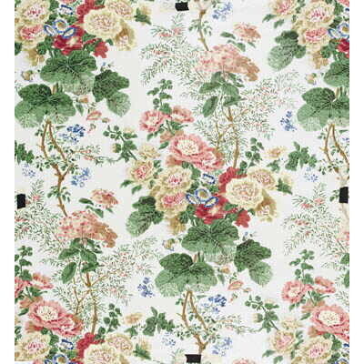 Lee Jofa Hollyhock HDB White Coral Cotton Print Floral Botanical MSRP USD582/y Special Order