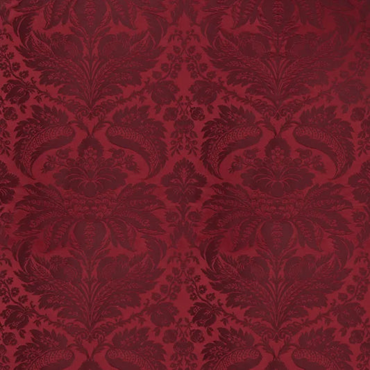 Brunschwig & Fils Damask Pierre Grape Renaissance Cotton Silk Fabric - Red - Special Order - MSRP USD796/y