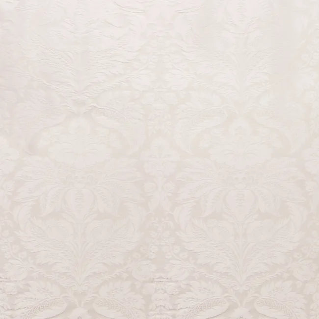 Brunschwig &Fils Damask Pierre Snow Renaissance Cotton Silk Fabric - White - Special Order - MSRP USD796/y