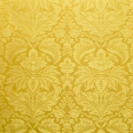 Brunschwig & Fils Damask Pierre Canary Renaissance Cotton Silk Fabric - Light Yellow - Special Order - MSRP USD796/y