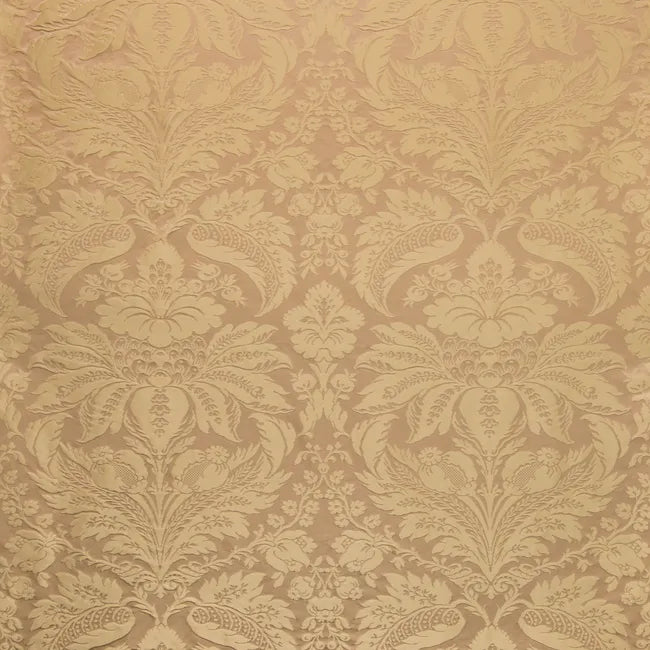Brunschwig & Fils Damask Pierre Wheat Renaissance Cotton Silk Fabric - Beige - Special Order - MSRP USD796/y