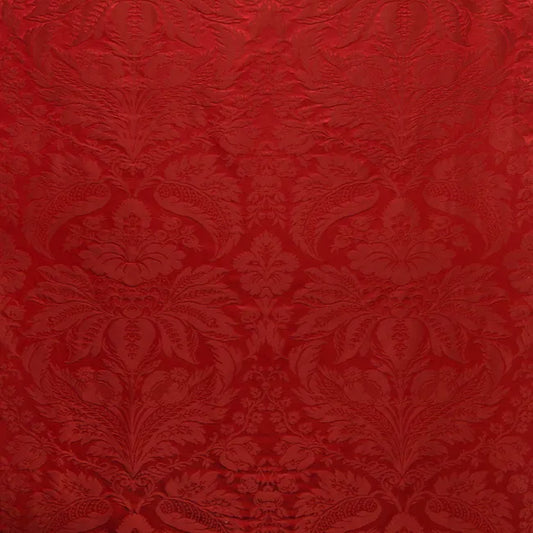 Brunschwig & Fils Damask Pierre Red Renaissance Cotton Silk Fabric - Red - Special Order - MSRP USD796/y