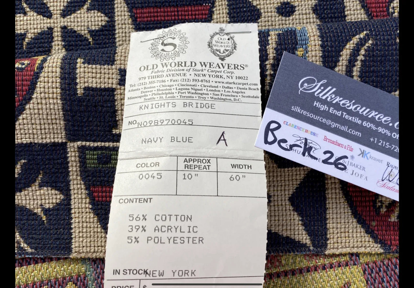 10a Berkbox26 Scalamandre Woven Navy Blue