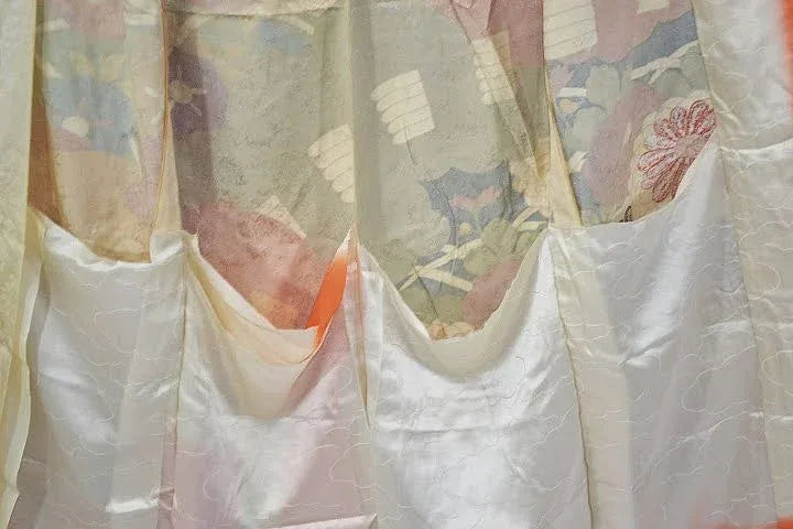 Stunning New Un-Finished Silk Wedding Furisode Embroidered Chrysanthemum