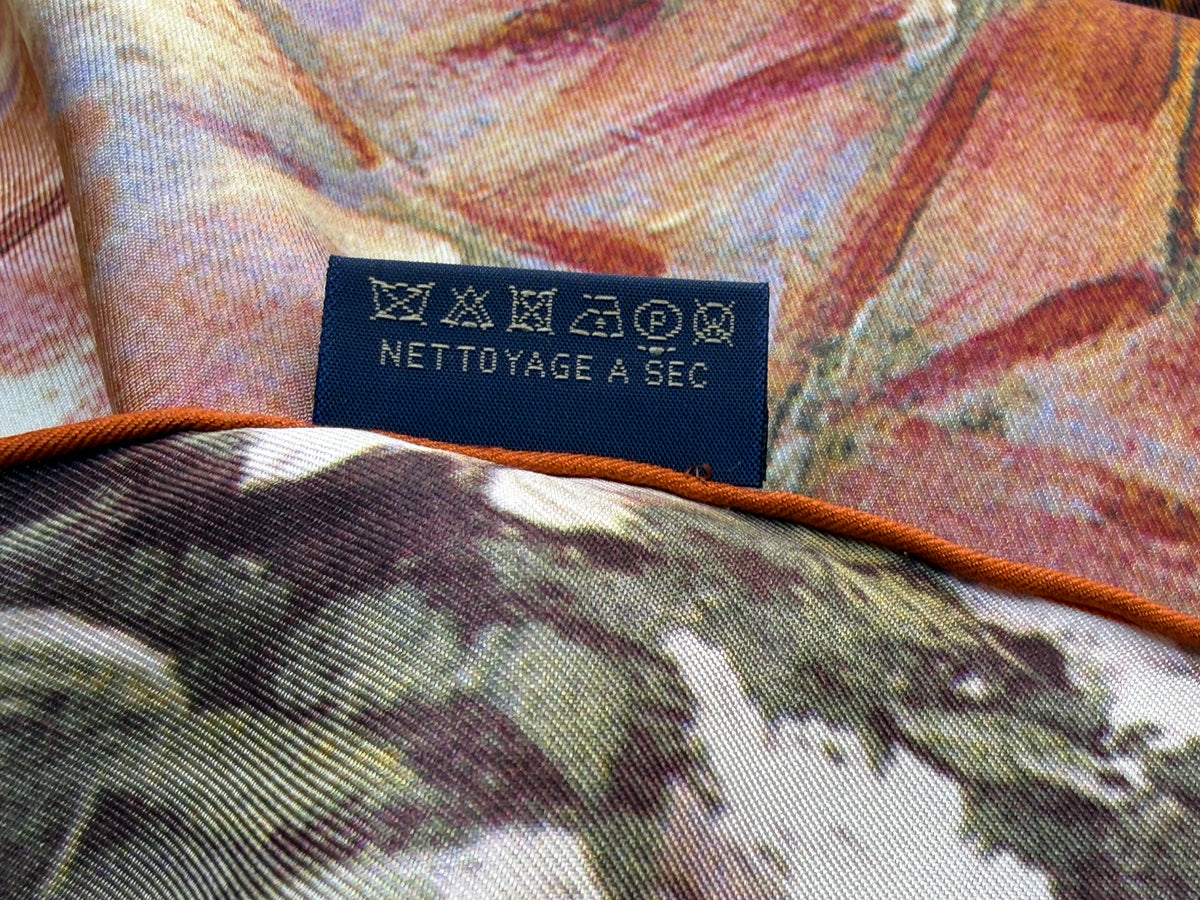 Art Scarf French Country Rose Patio Southern Mediterranean Mansion Seaside High End Silk Twill 41 Inches