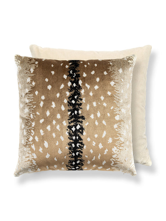 Scalamandre Antelope 22 X 22 - Fawn / Black Decorative Pillow