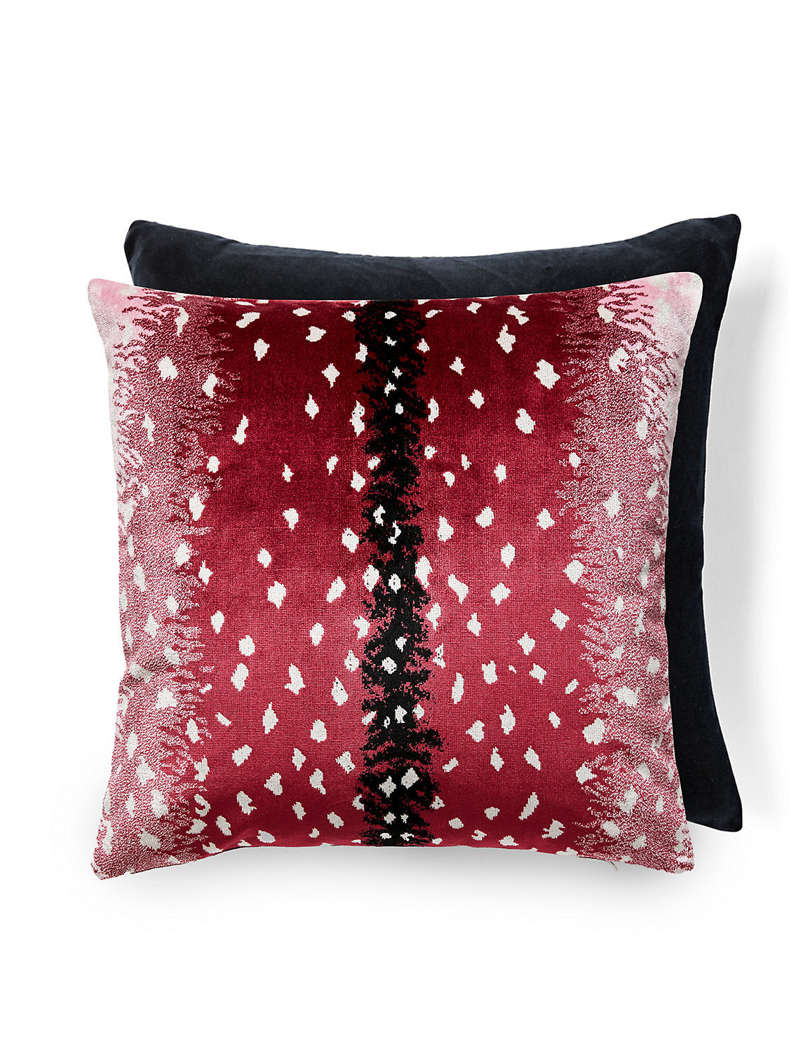 Scalamandre Antelope 22 X 22 - Raspberry / Black Decorative Pillow