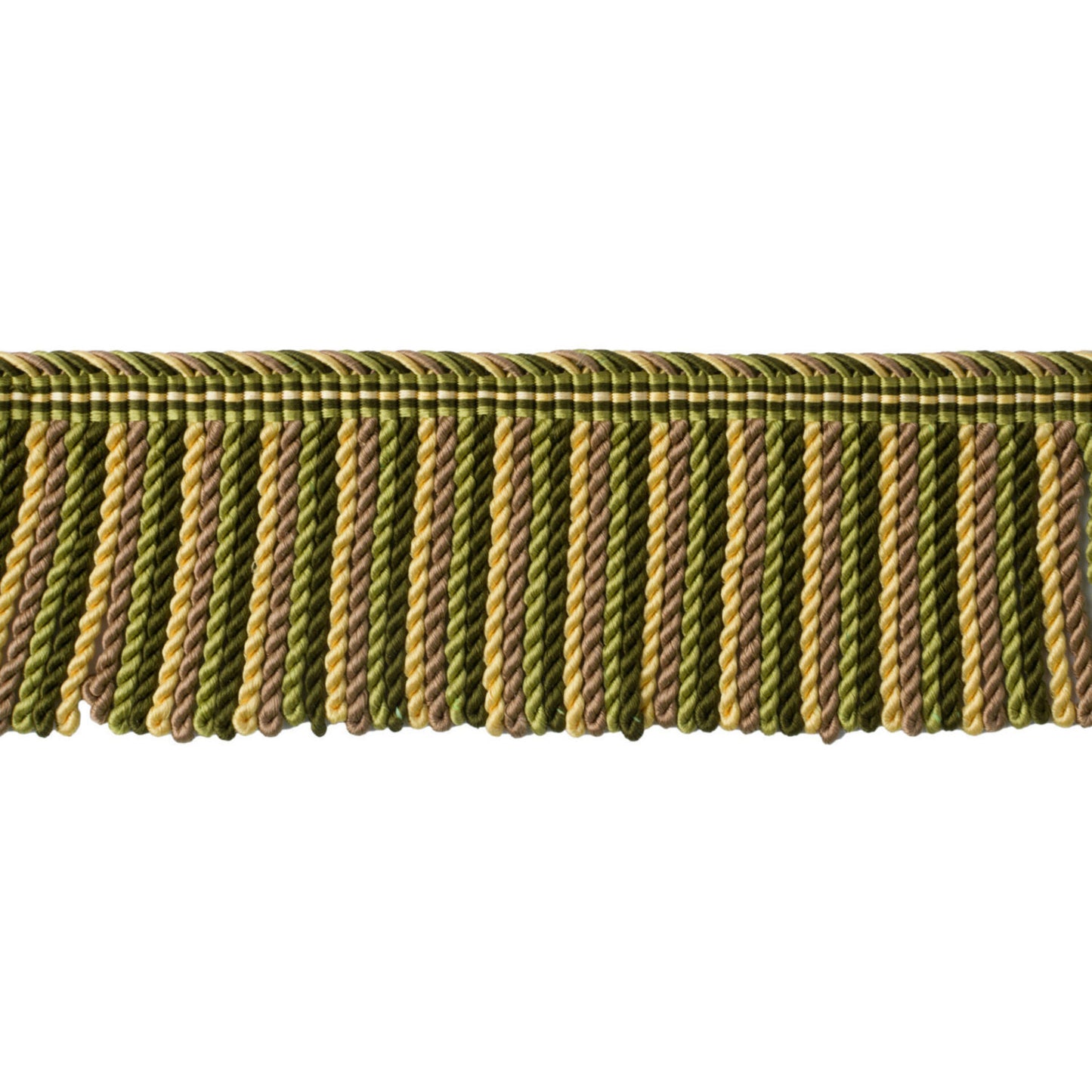 Special Order Brunschwig & Fils Reve De Papillon 2 3/4 In Long Fring - Olive Yellow/Bronze Silk Cotton MSRP USD254/y