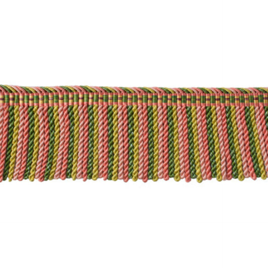 Special Order Brunschwig & Fils Reve De Papillon 2 3/4 In Long Fring - Coral/Shrimp Greenzx Silk Cotton MSRP USD254/y