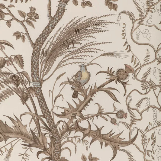 Brunschwig & Fils Bird and Thistle Print - Beige - Special Order - MSRP USD 348y