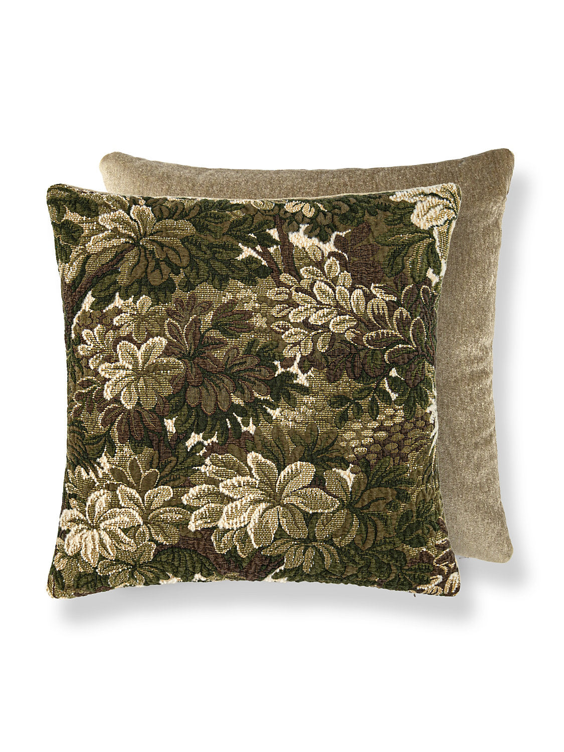 Old World Weavers Ridge Edge / Velvet 22 X 22 - Moss Decorative Pillow