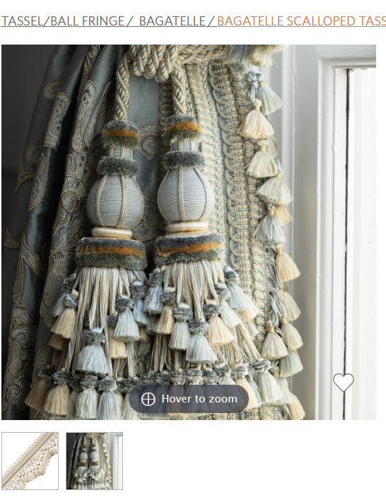 Samuel and Sons BAGATELLE SCALLOPED TASSEL FRINGE ITEM: TF-60851-01 | COLOR: 01 GARDENIAe Special Order