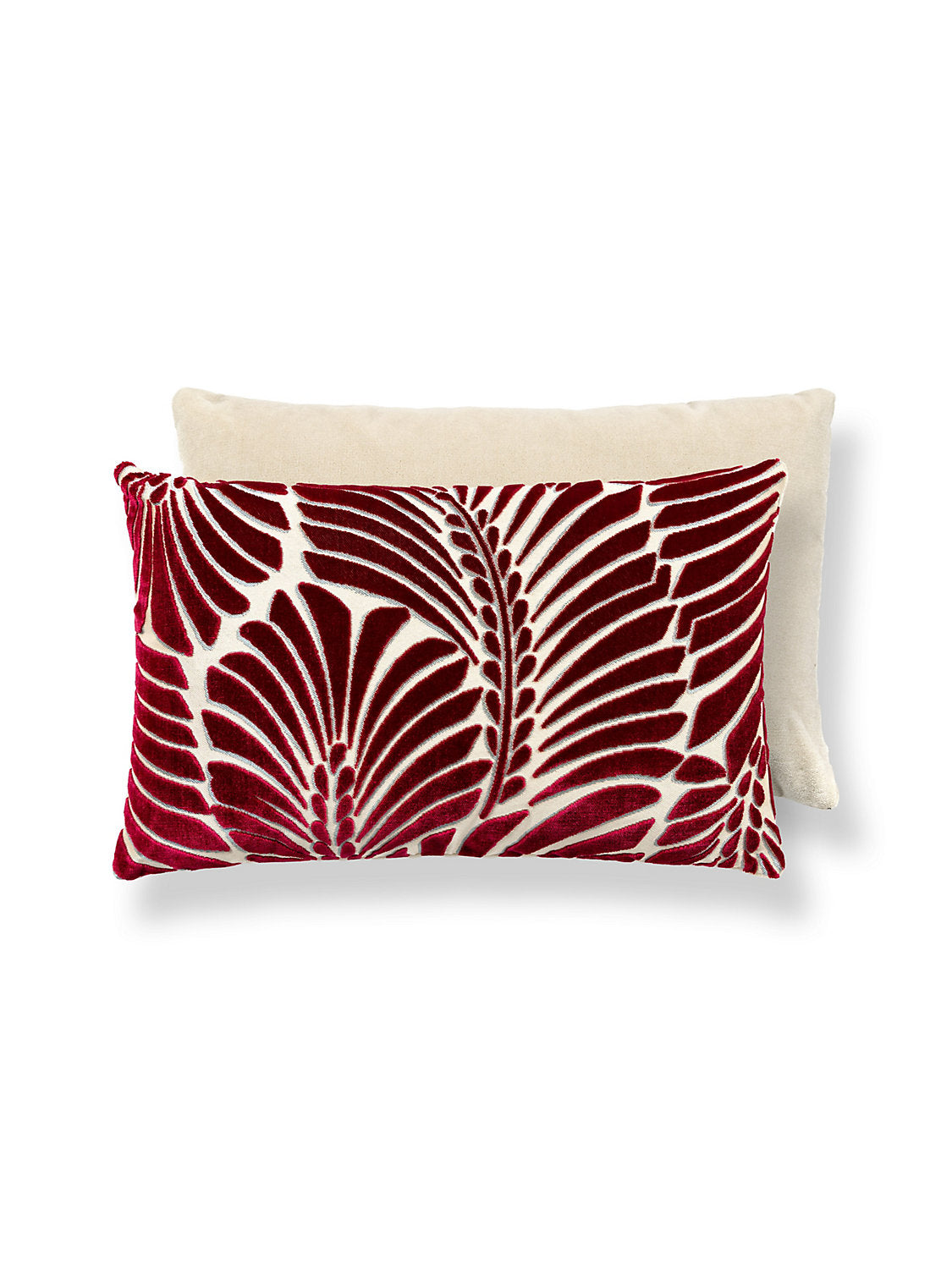 Old World Weavers Plumes 14 X 22 - Cerise / Beige Decorative Pillow