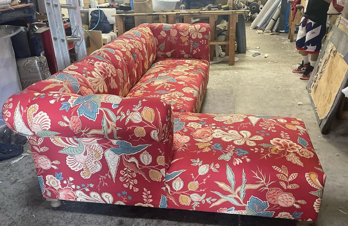 Clarence House Bangalore Linen Print Rose Red Floral MSRP USD 250/y