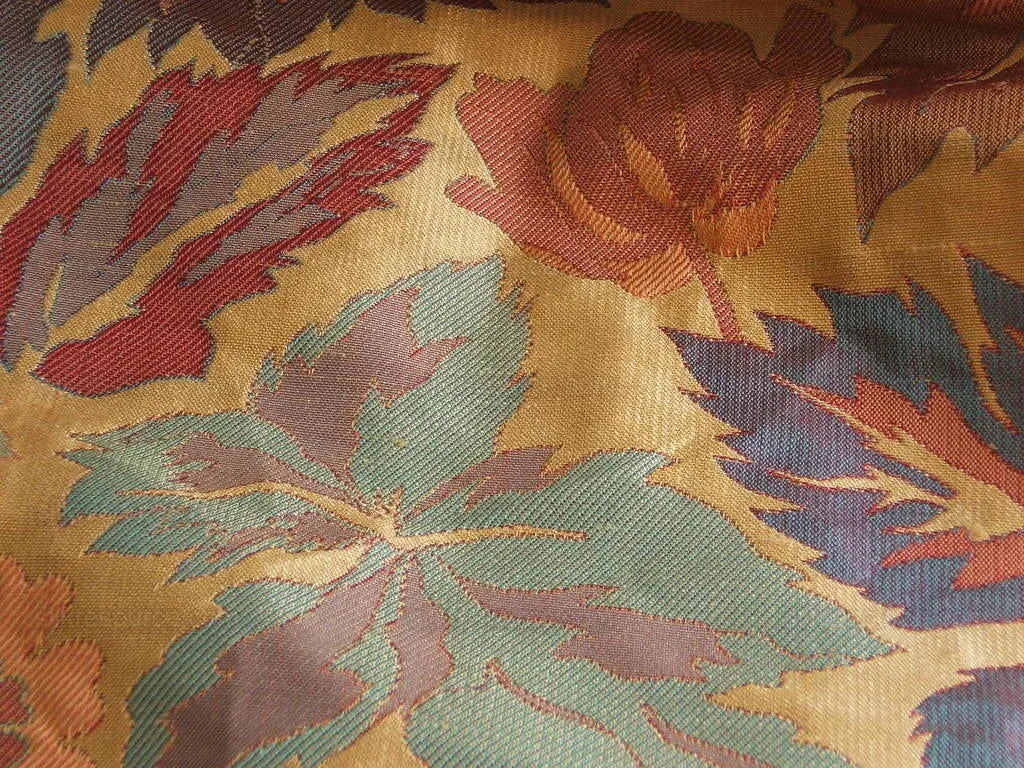 Hiend 100% Silk Lampas Brocade Golden Fall Foliage Bty