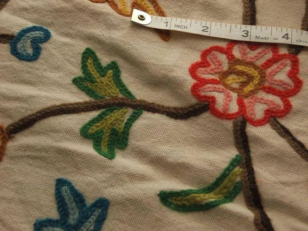 Hand-made Crewel 100%wool On Cotton