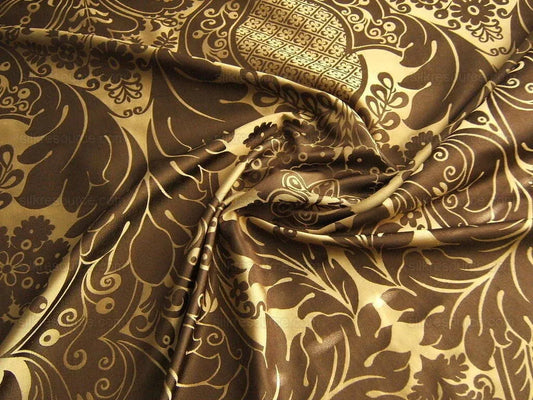 Beacon Hill Classy Chippendale 100%silk Brocade Chocolate