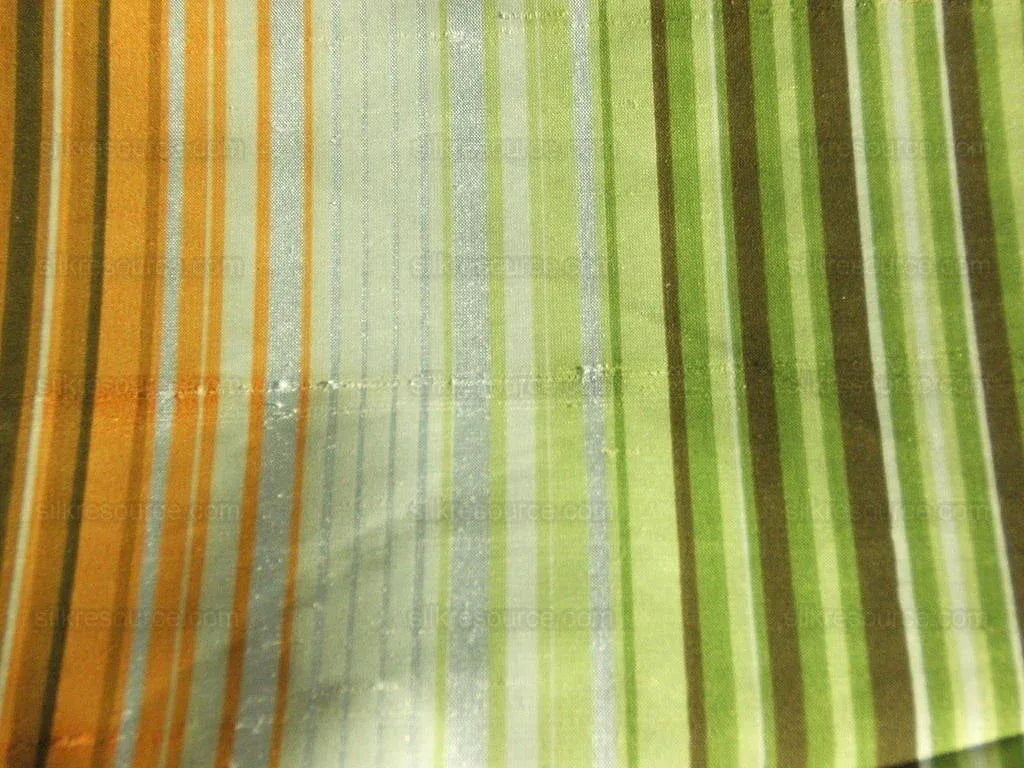 Robert Allen 100%silk Printed Stripe Aqua