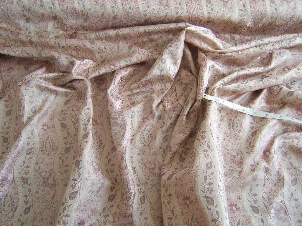 Baranzelli Scalamandre 100% Silk Damask Paisley Lavender Purple & Silver Bty