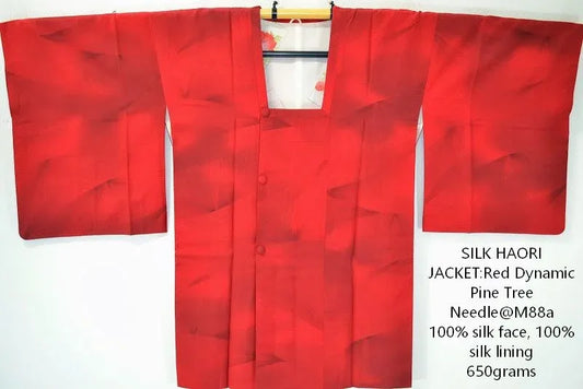 Vintage Silk Haori Jacket Dynamic Pine Tree Needle