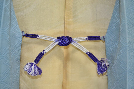 Vintage 100% Silk Haori Jacket Kimono Shibori Kikkyou Flower Pale Blue White @X25e