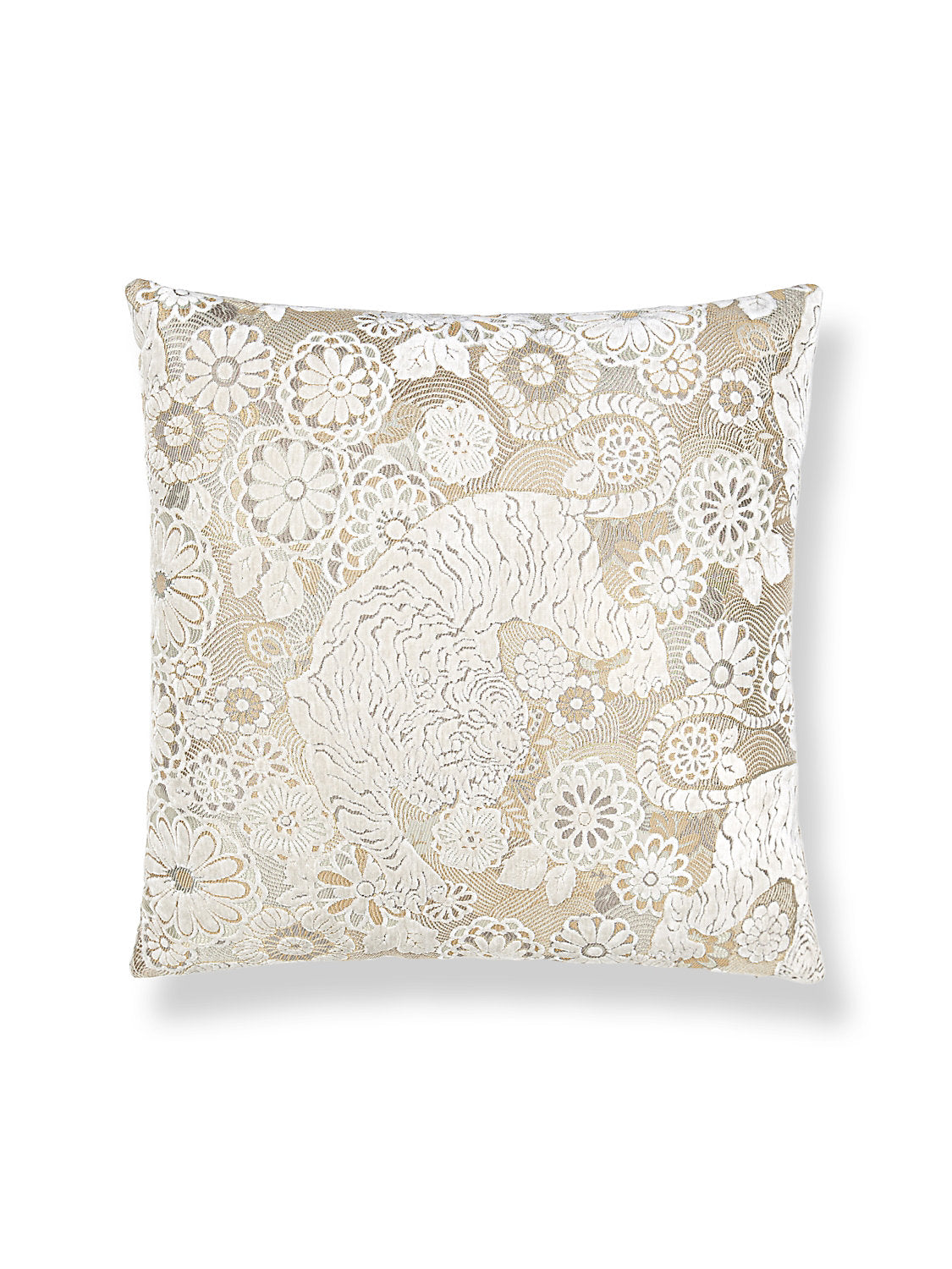 Scalamandre Siberian Tiger 22 X 22 - White Tawny Decorative Pillow