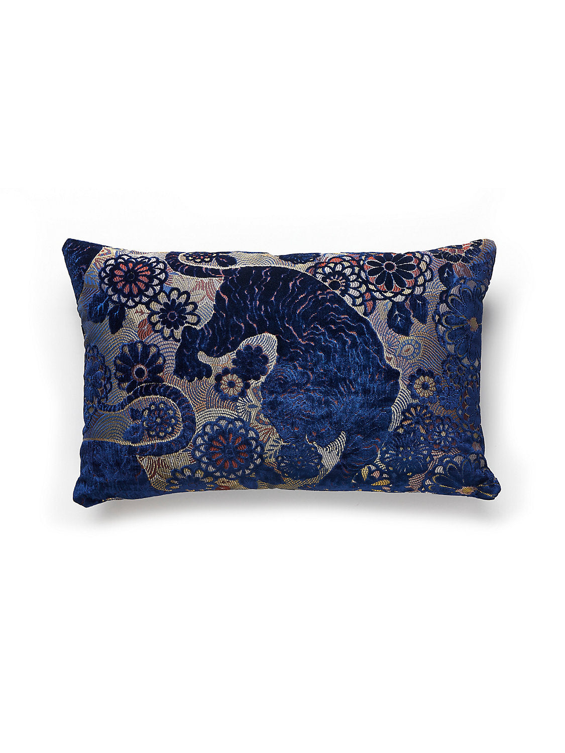 Scalamandre Siberian Tiger 14 X 22 - Sapphire Flame Decorative Pillow