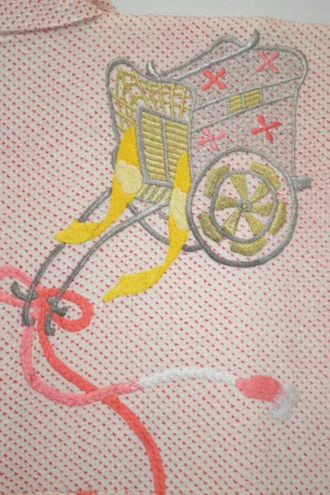 Pink Kimono 100% Silk Wedding Furisode Embroidered Royal Cargo/Shibori 2lb