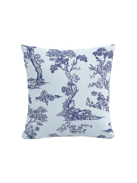 Scalamandre Countryside Toile 20 X 20 - Blue Decorative Pillow