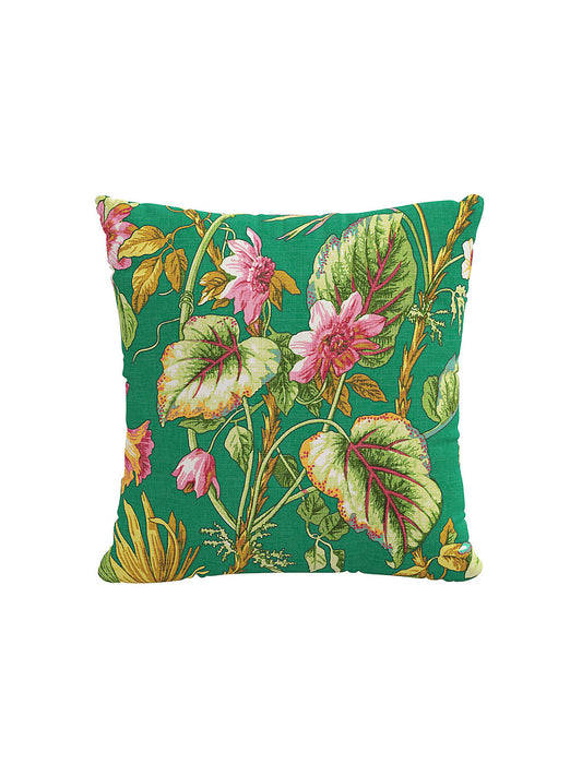 Scalamandre Tropical Flora 20 X 20 - Green Decorative Pillow