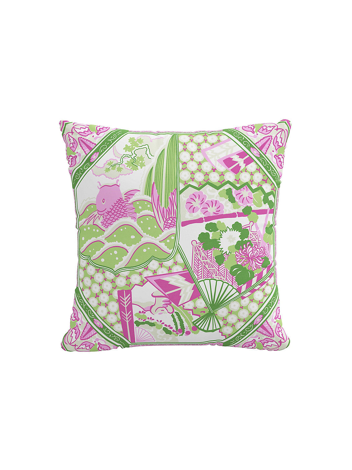 Scalamandre Koi Fish 20 X 20 - Pink Multi Decorative Pillow