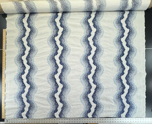 Scalamandre Anchita Embroidery Purple Stripe Ombre Linen Cotton - By The Yard - MSRP USD428/y