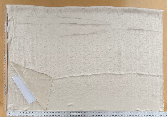 Scalamandre Pirana Ricci Silk Textured Chevron Willow Foliage Fabric in Cream White - By The Yard - MSRP USD298/y