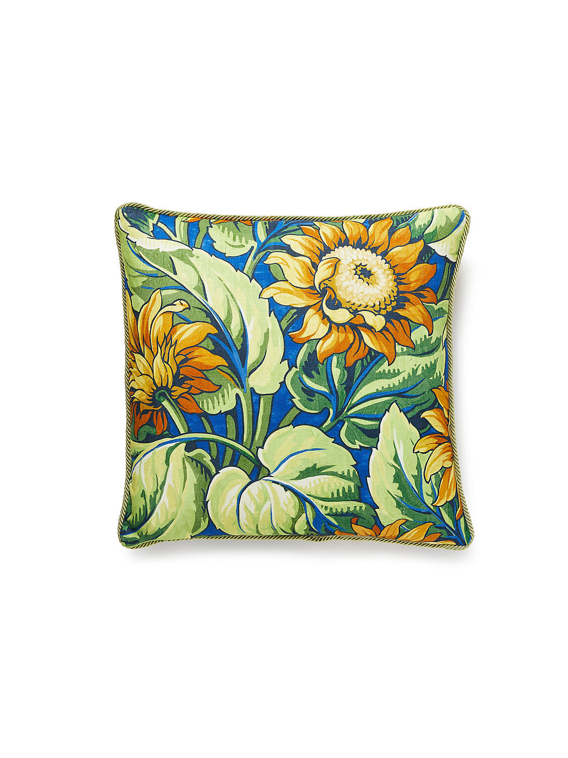 Grey Watkins Sunflower Print 18 X 18 - Cobalt Decorative Pillow