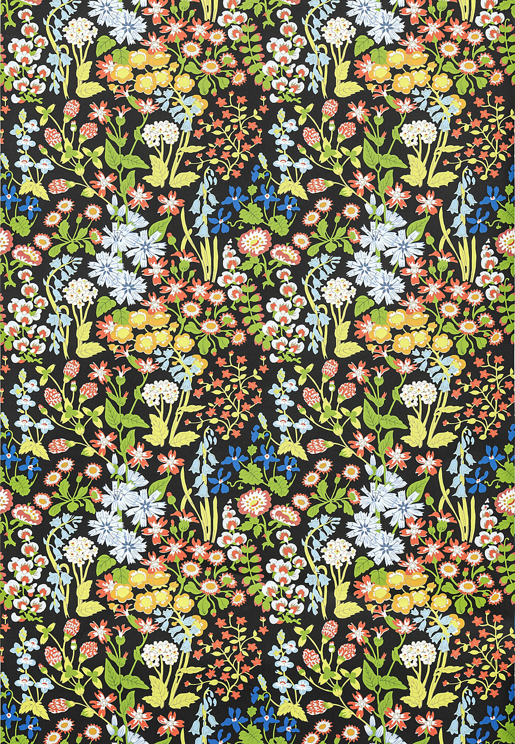 Grey Watkins Nymph Floral Black Multi Wallcovering