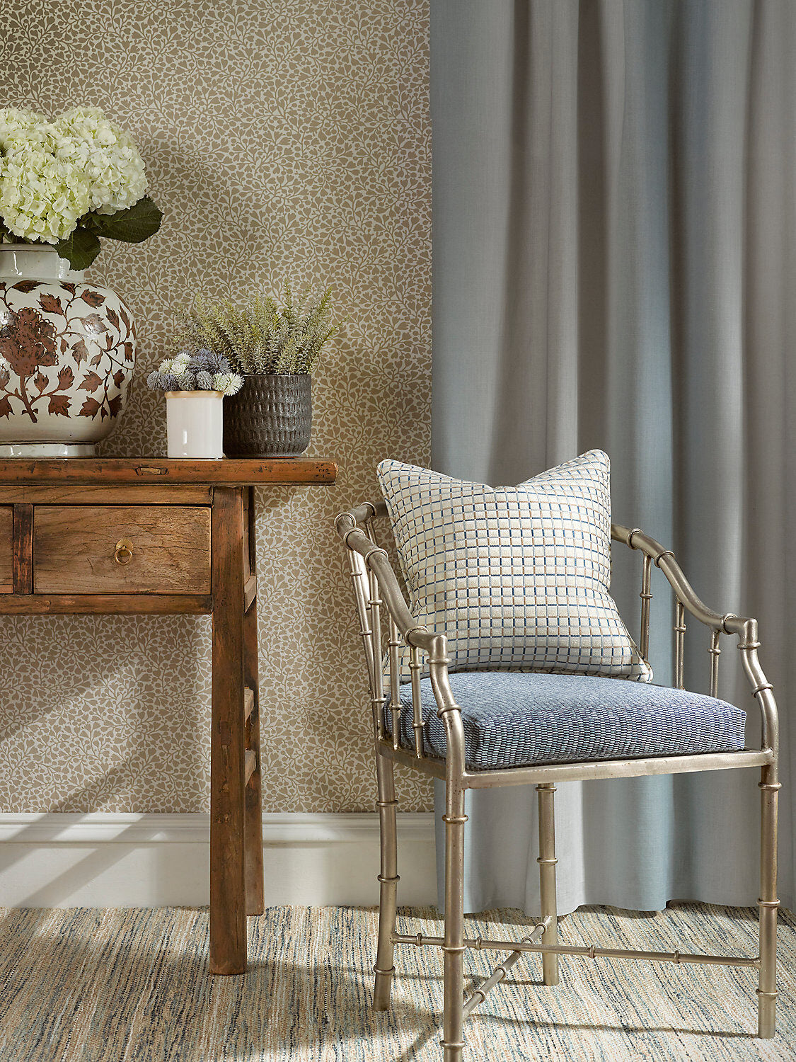 Special Order Scalamandre Grey Watkins Plein Air Ombre Shadow Stripe Gray Cotton MSRP USD268/y